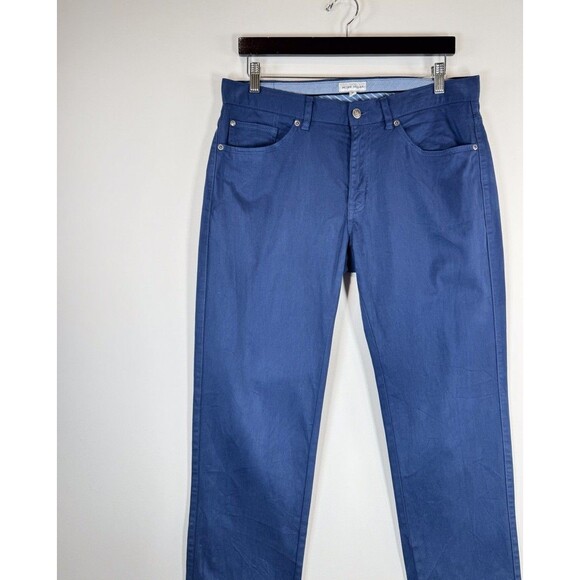 Peter Millar Mens Pants Blue Chino Straight Crown Performance Stretch Golf 33x27 - Picture 5 of 11